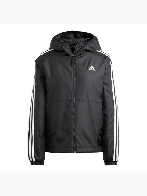 

Утепленная куртка с капюшоном и 3 полосками Essentials Adidas, черный