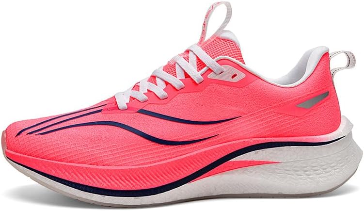 

Мужские беговые кроссовки с углеродной пластиной, легкие, с амортизацией, для шоссейных гонок, с противоскользящей и ударопоглощающей подошвой Generic, розовый