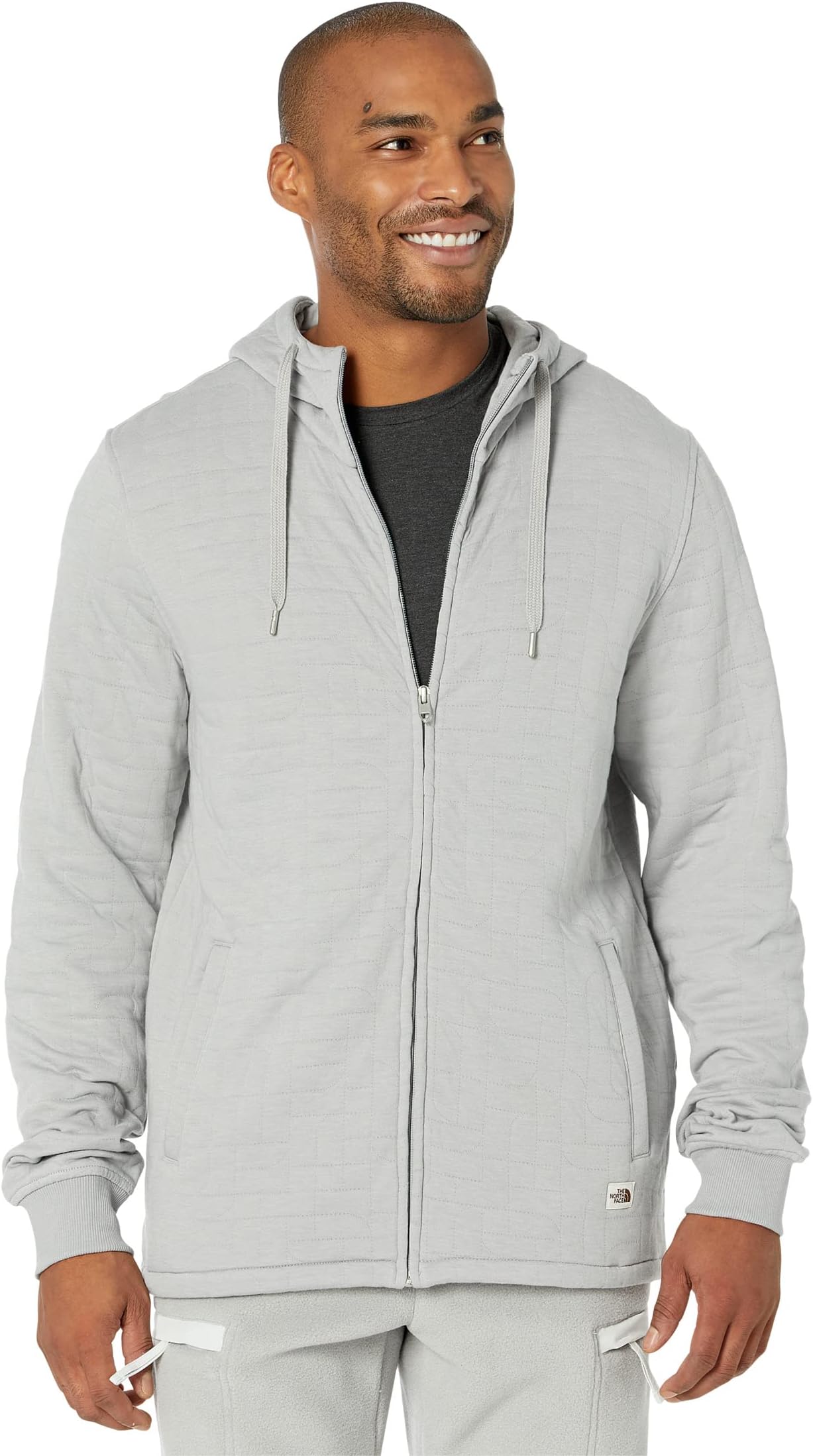 

Толстовка Longs Peak Quilted Full Zip Hoodie The North Face, цвет Meld Grey White Heather