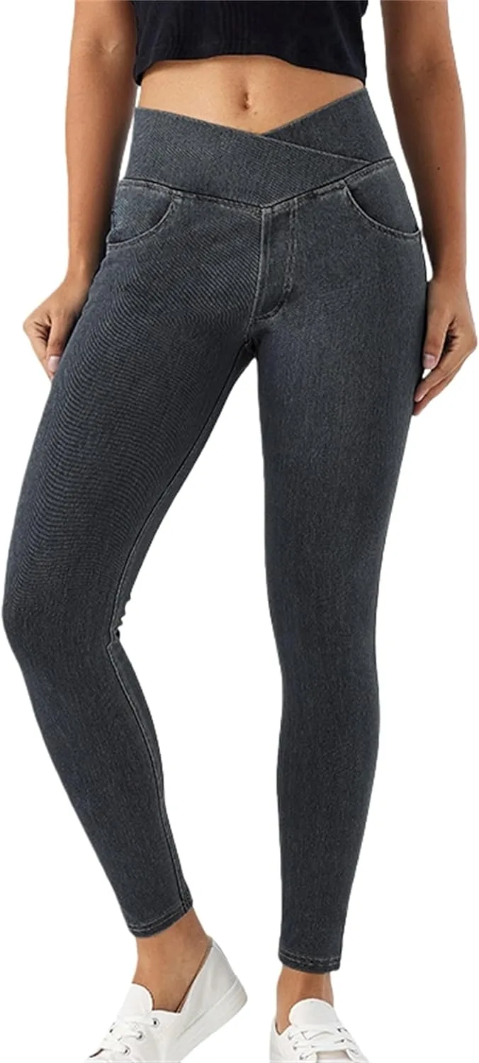 

Джинговые леггинсы для женщин High Waisted с V-образным кроем, эффектом подтяжки и карманами