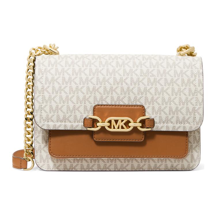 

MICHAEL KORS Сумка-конверт из искусственной кожи, сумка-туба, женская, ванильно-белая и желто-коричневая