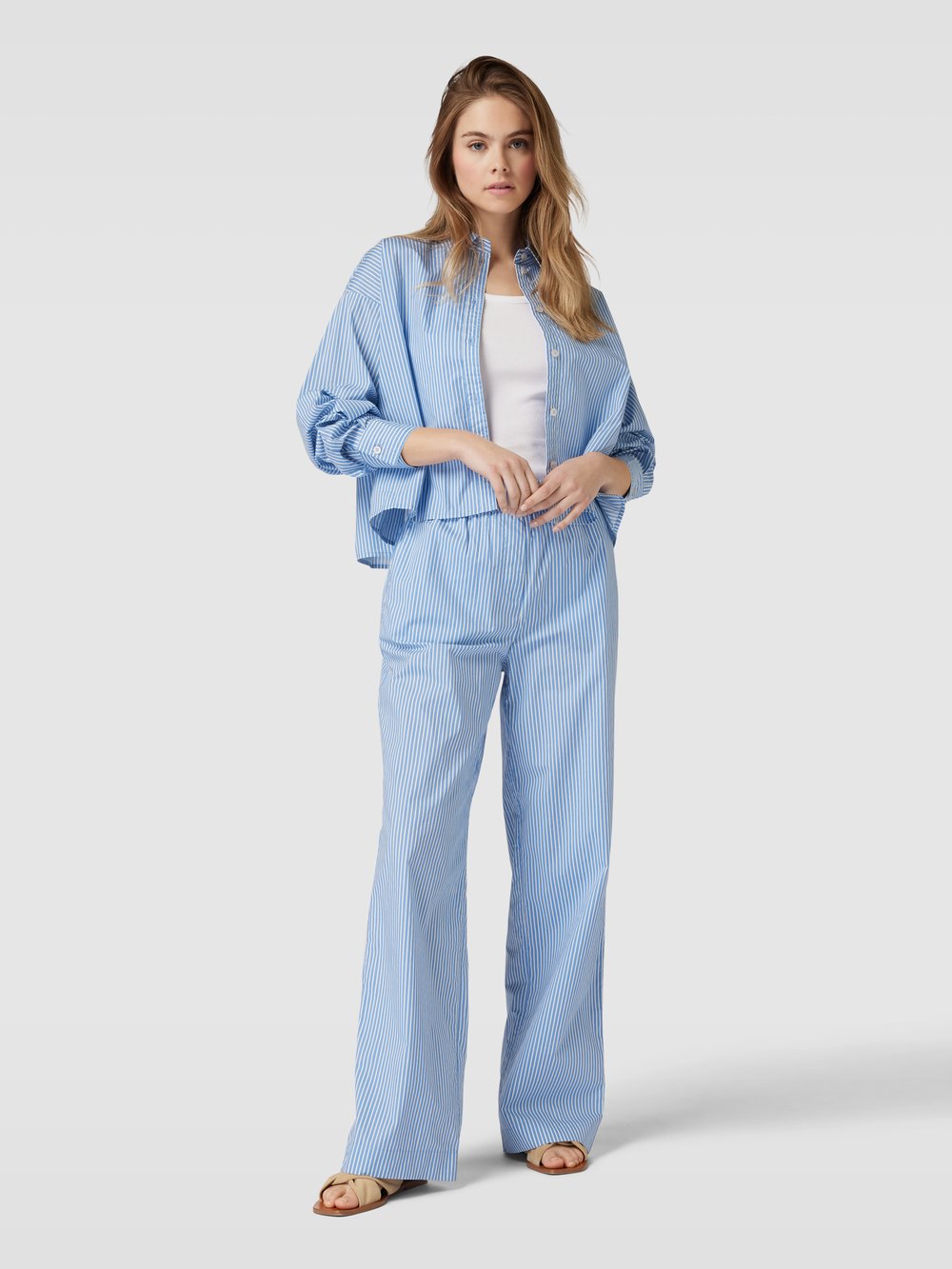 

Эксклюзивная коллекция - Укороченная блузка-рубашка с полосатым узором Katharina Damm X P&C*, белый