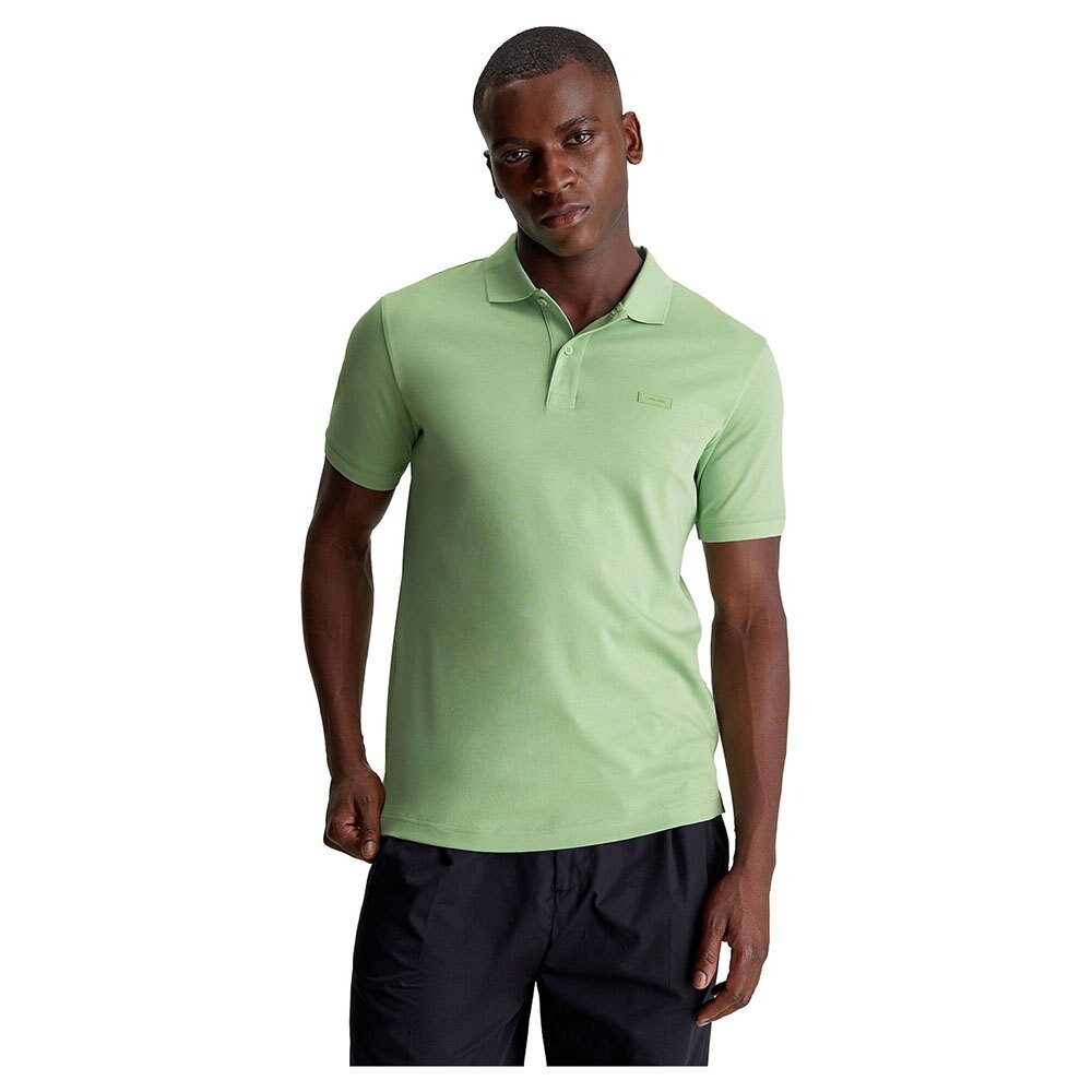 

Поло с коротким рукавом Calvin Klein Smooth Cotton Slim, зеленый