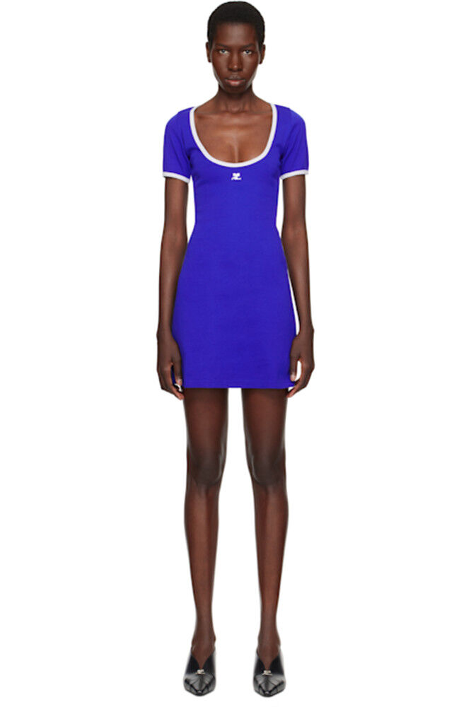

Синее мини-платье Holistic Contrast Courrèges