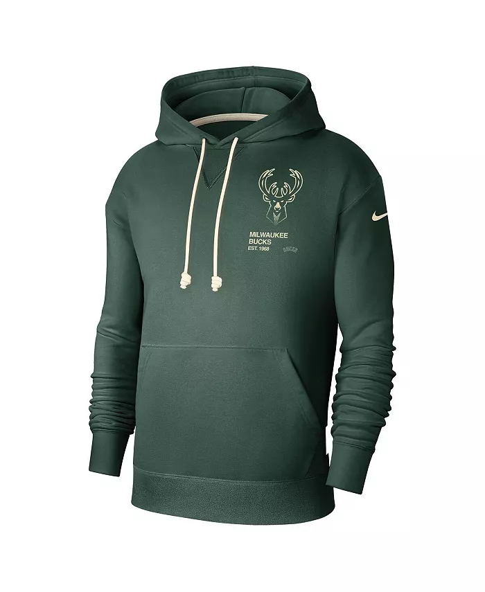 Мужская толстовка с капюшоном Milwaukee Bucks Courtside Standard Issue Premium Performance цвета хаки Nike — фото 2