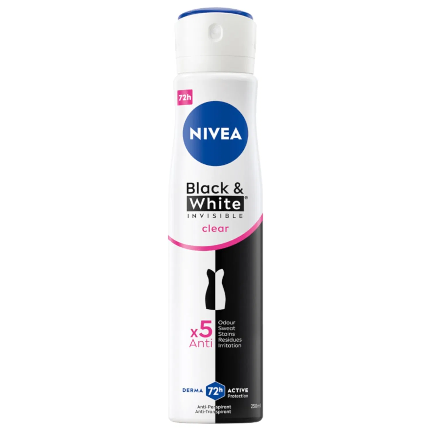 Женский спрей-антиперспирант «Black & White Invisible Clear» от NIVEA, 250 мл Nivea