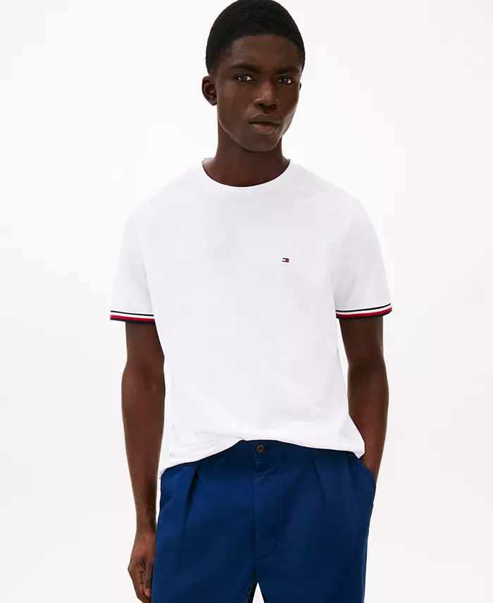 

Мужская футболка Global Stripe с манжетами Tommy Hilfiger, белый
