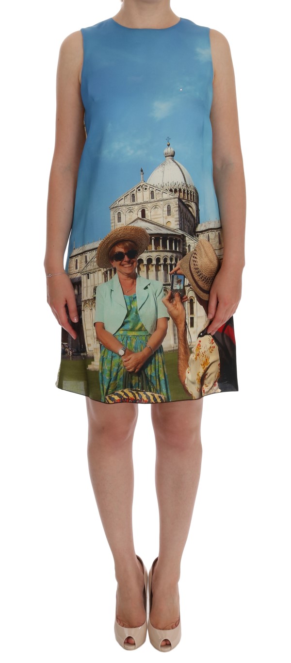 

Шелковое платье-миди без рукавов Sanremo Dolce & Gabbana, мультиколор