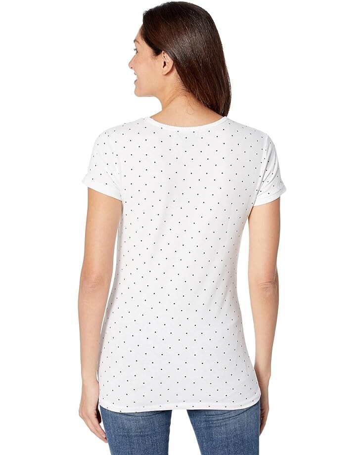 

Рубашка U.S. POLO ASSN. Small Pony Stretch Dot V-Neck Tee Shirt, цвет Optic White