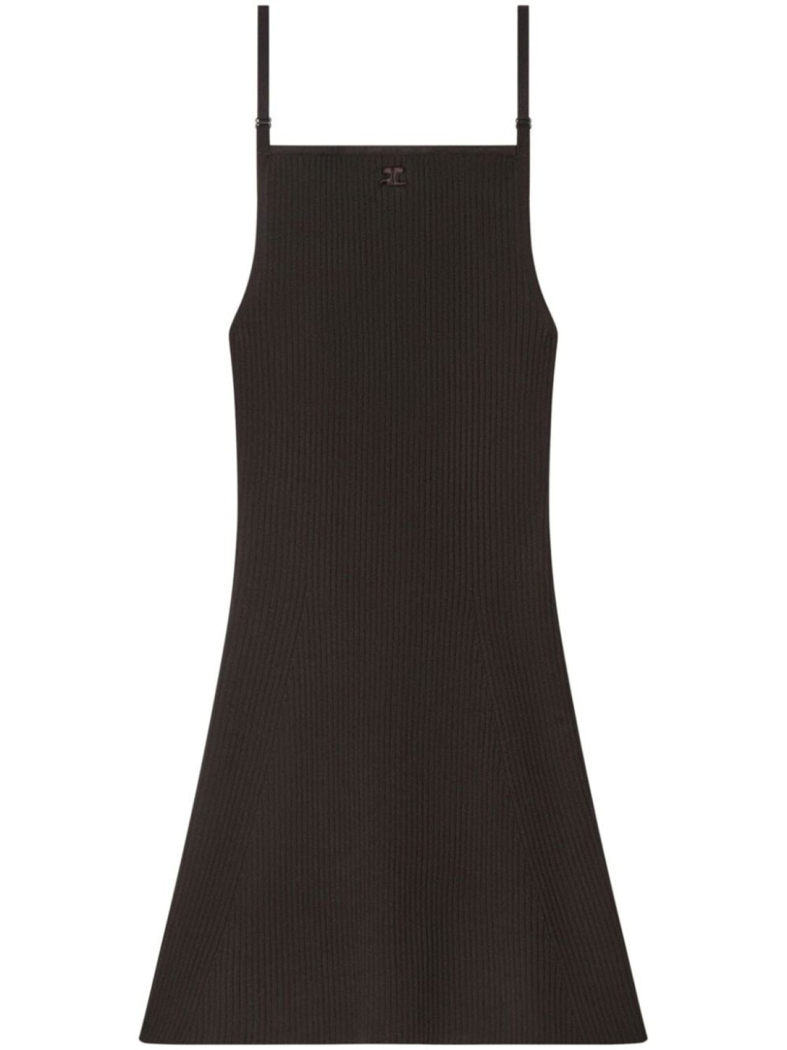 

Платье мини в рубчик Courrèges, коричневый