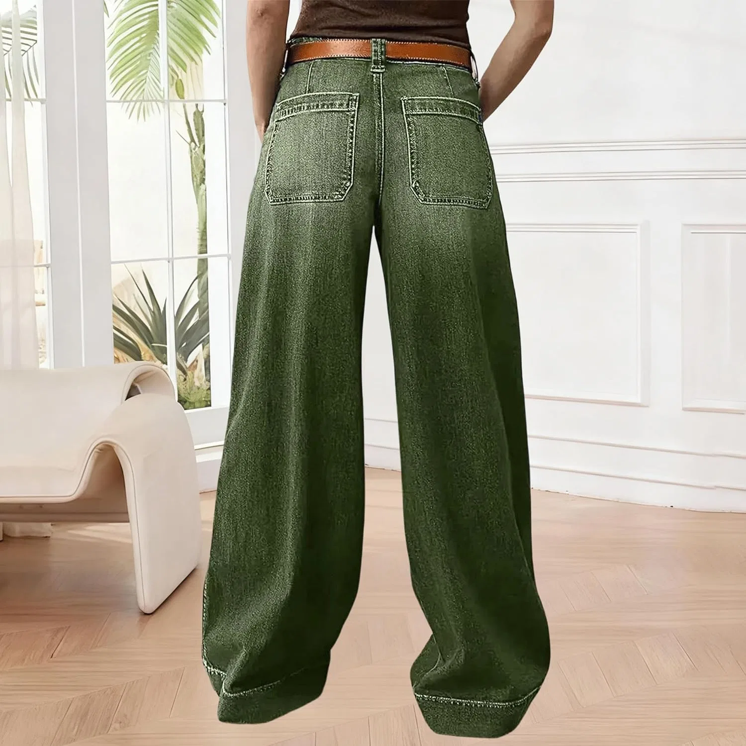 Джинсы свободные Army Green — фото 3