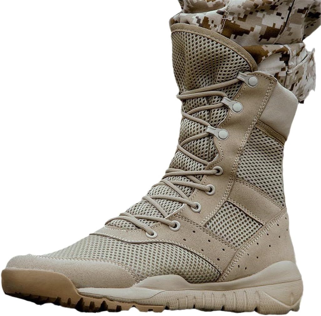 

Летние боевые боевые ботинки Мужчины-женщины Тренировки по скалолазанию Легкие тактические ботинки для активного похода Дышащие сетчатые обувь Suwequest, хаки