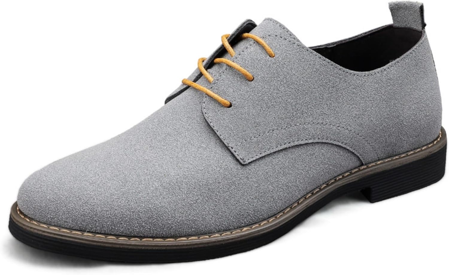 

Мужские ретро-бизнес повседневные туфли - натуральная кожа, вручную отполированная отделка, стелька с эффектом памяти, подошва из нескользящей резины - классические оксфорды для офиса, встреч и выходных Khwfjas, серый