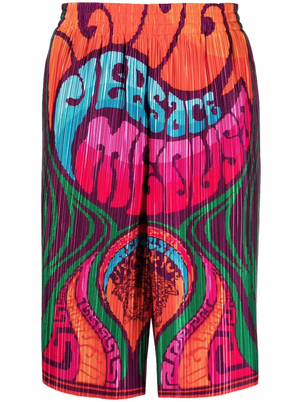 

Плиссированные шорты с логотипом VERSACE, оранжевый
