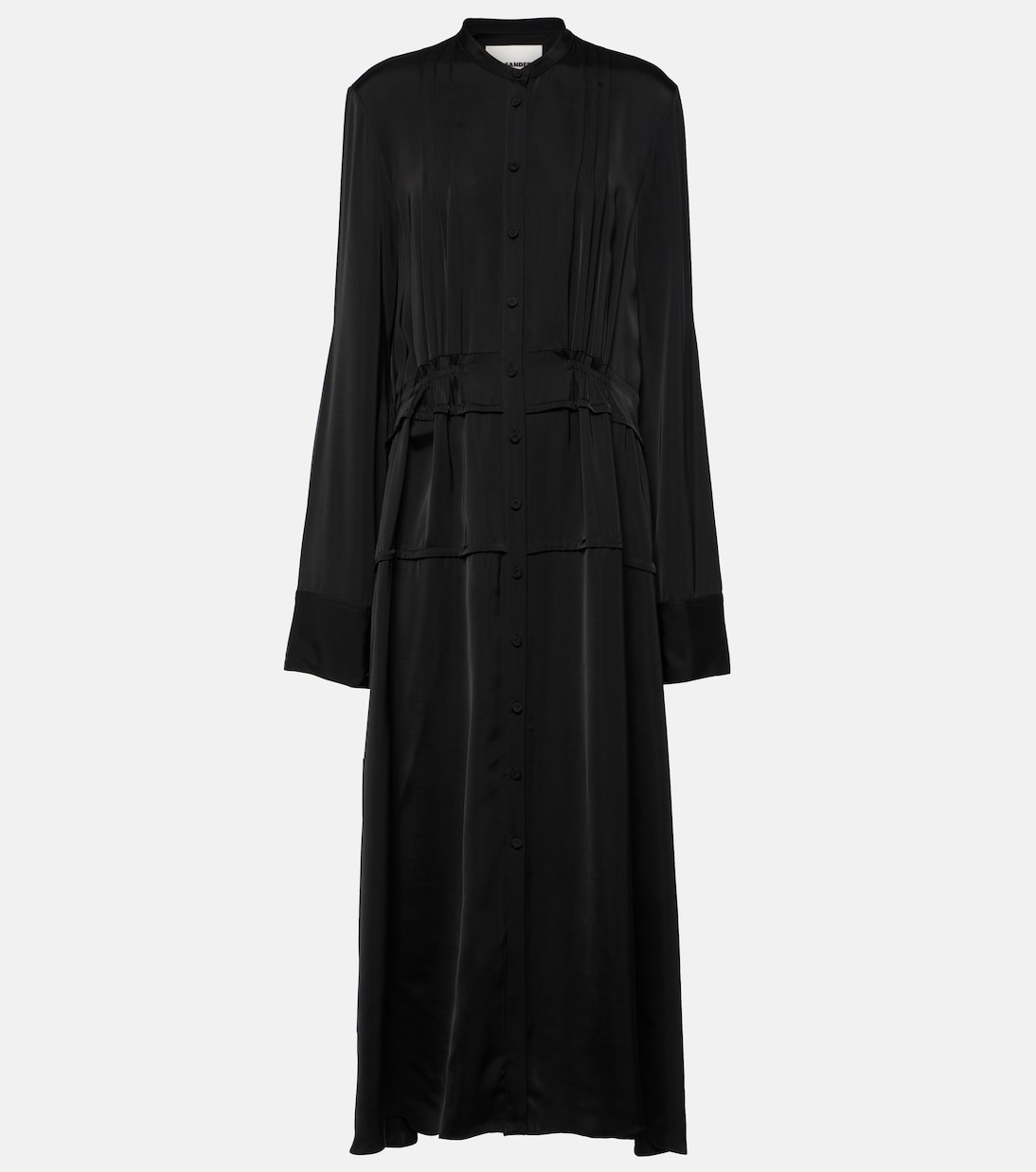 

Платье-рубашка со складками Jil Sander, черный