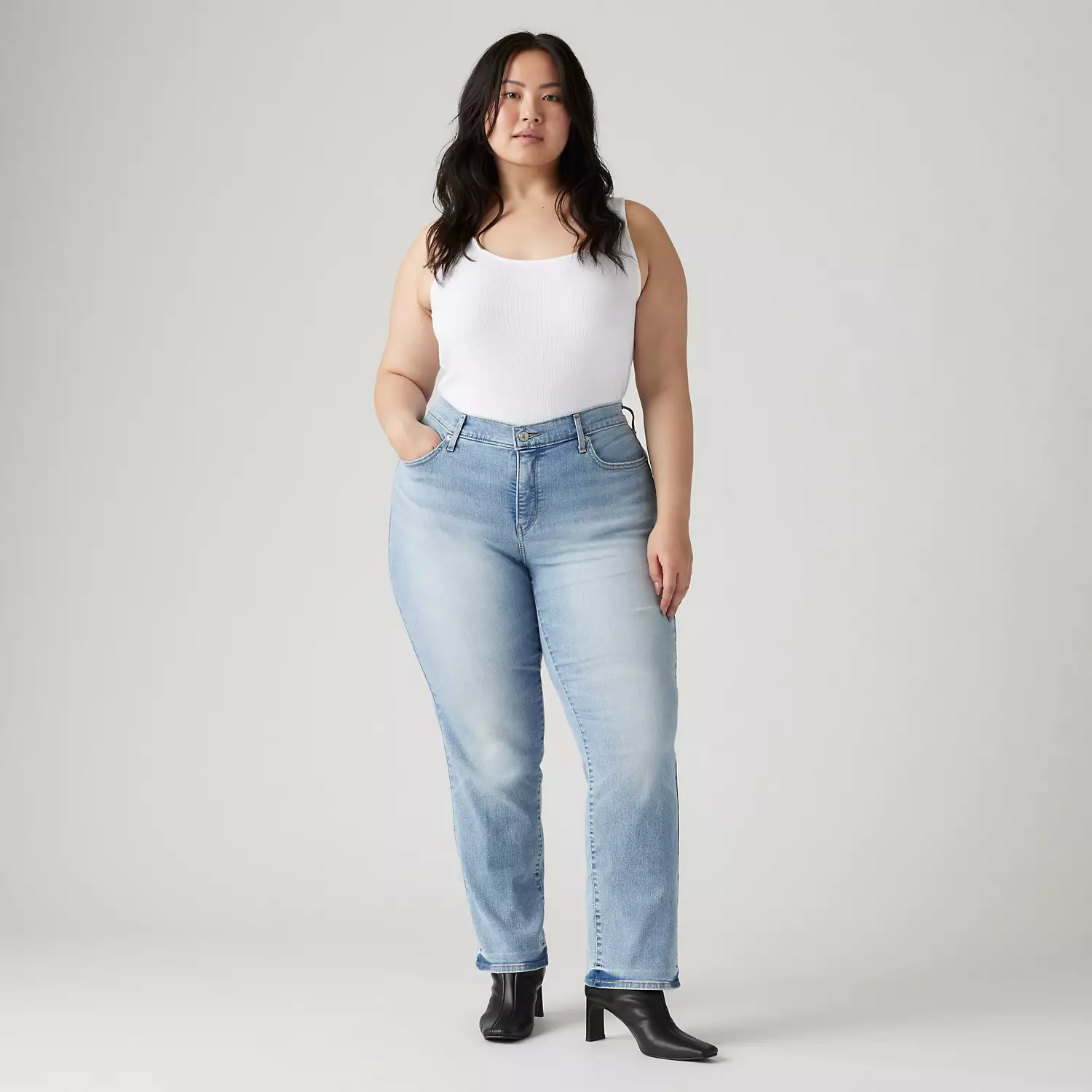 

314 моделирующие прямые женские джинсы (большие размеры) Levi's, цвет Twice The Time - Medium Wash
