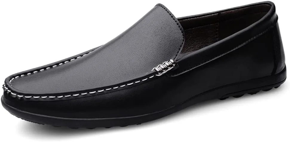 

Мужские лоферы Maylrvjv, слипоны, повседневные кожаные туфли, удобные мягкие гибкие обувь для вождения, на плоской подошве, черный