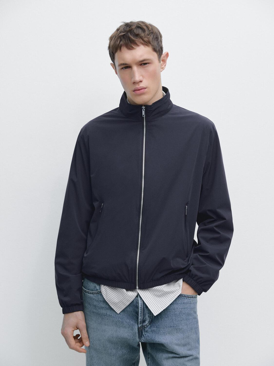 Короткая двусторонняя куртка Massimo Dutti, navy blue — фото 3