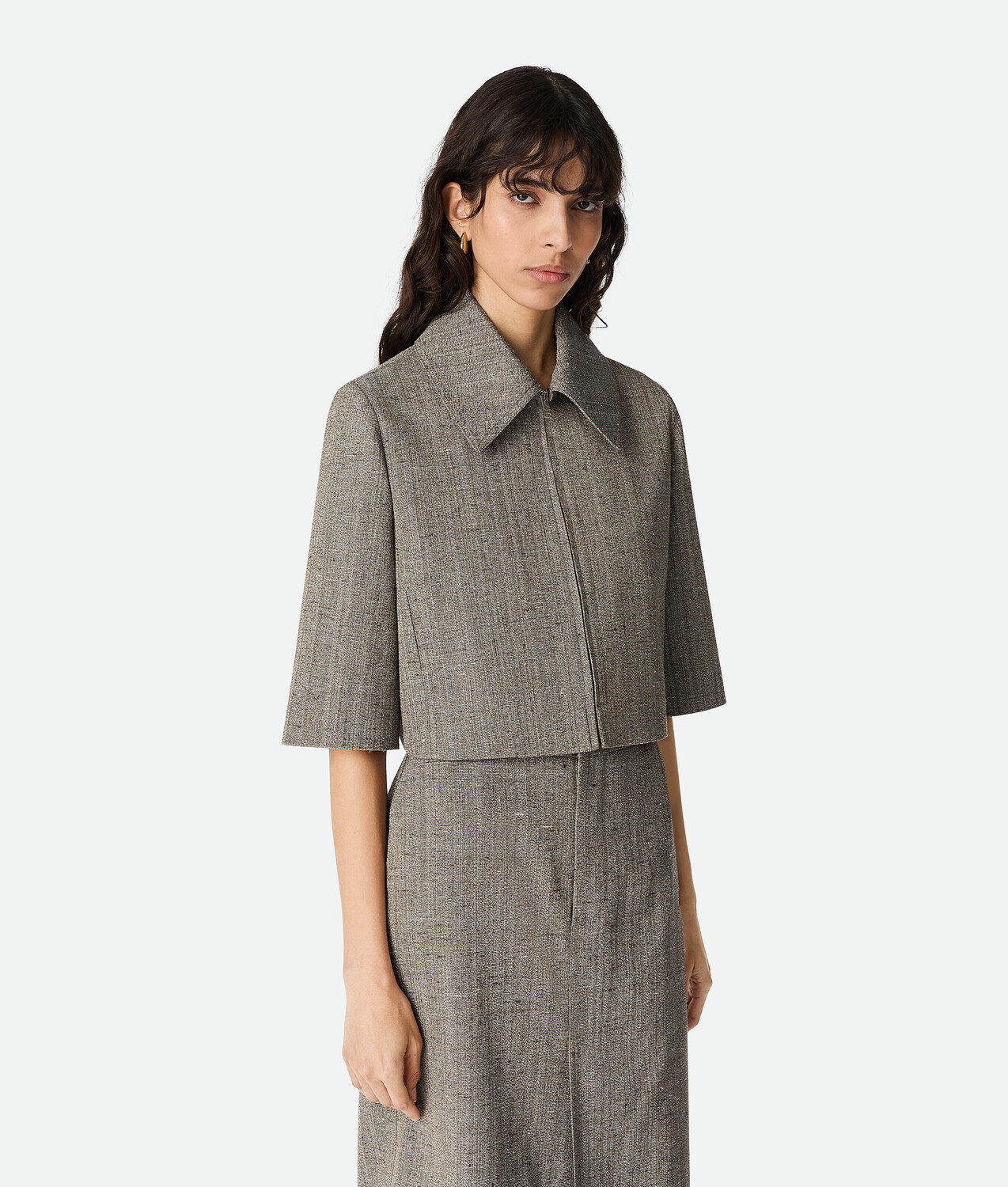 

Viscose and silk jacket BOTTEGA VENETA, синий/белый/коричневый