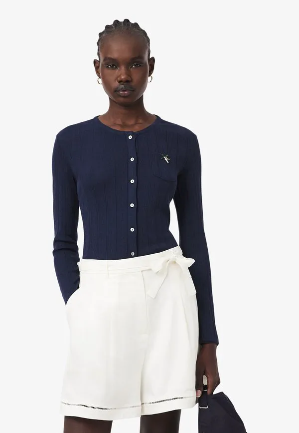 Кардиган Lacoste Bleu Nuit, однотонный, темно-синий
