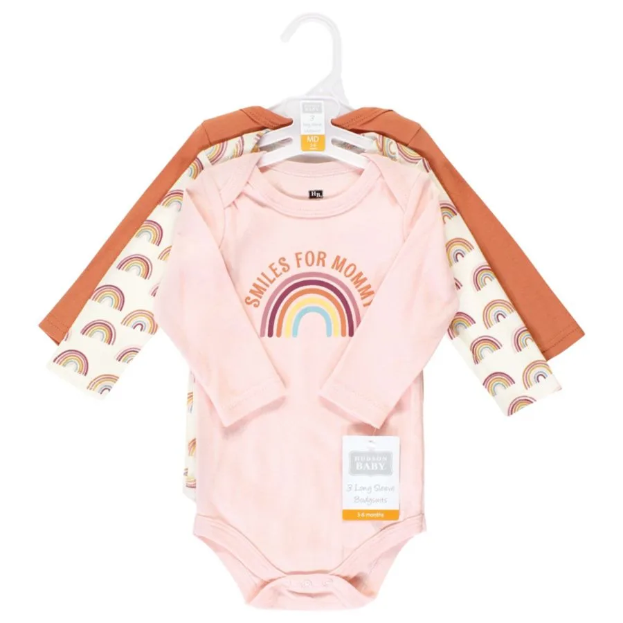 Комплект из 3 хлопковых боди с длинными рукавами Hudson Baby, Sunshine Rainbows 3-Pack — фото 2
