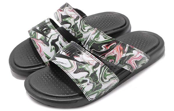 Тапочки benassi duo ultra slide 'black green pink' Nike, черный — фото 4
