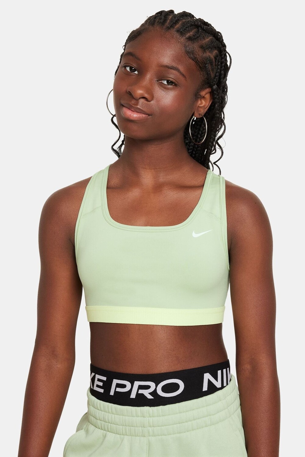

Бюстгальтер с галочкой средней поддержки dri fit Nike, зеленый