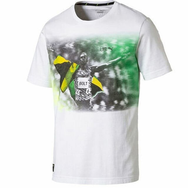 

Мужская футболка Usain Bolt с короткими рукавами и круглым вырезом 838991 Puma, белый