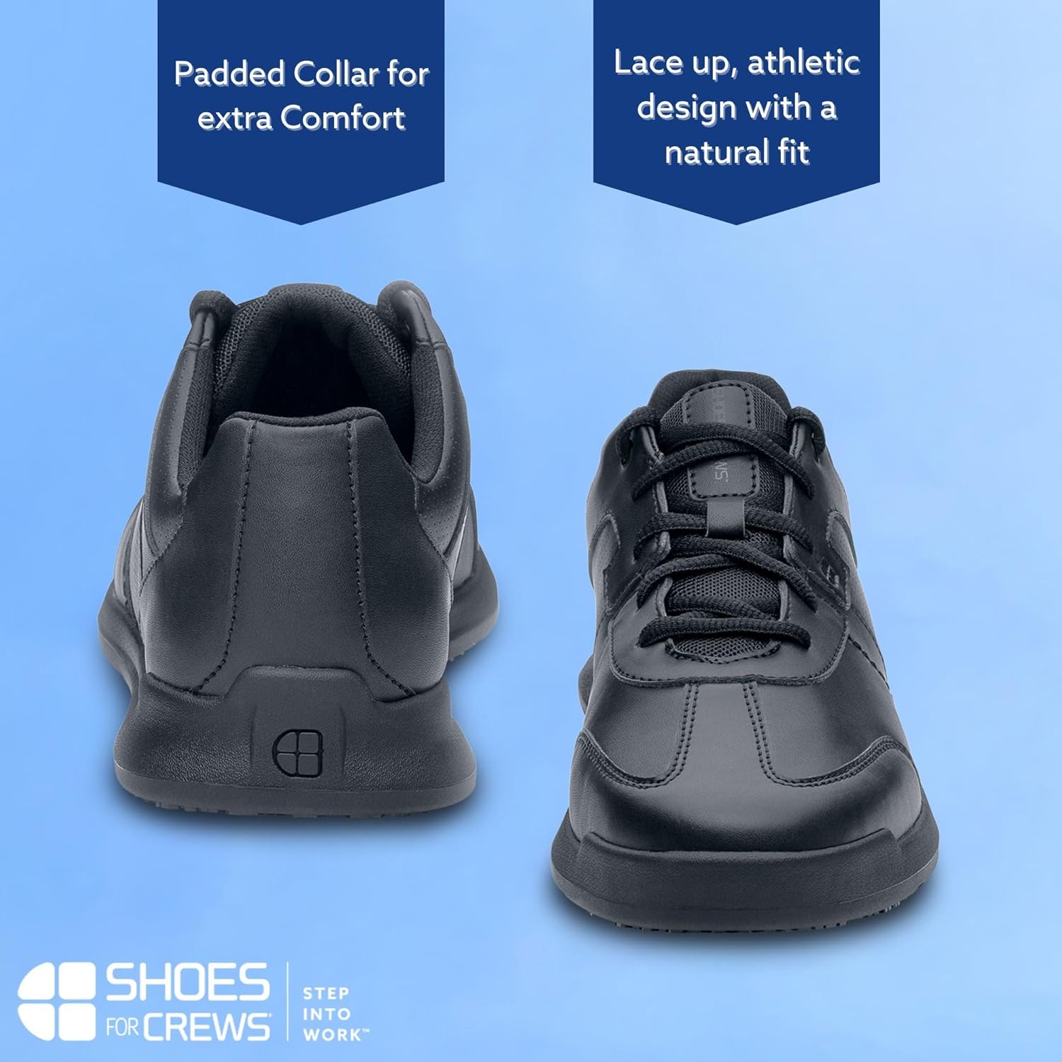 Мужские рабочие кроссовки Shoes for Crews с противоскользящей подошвой - комфортная, нескользящая обувь для ресторанов, здравоохранения, розничной торговли, гостиничного бизнеса и других сфер - Freestyle II, черный — фото 4