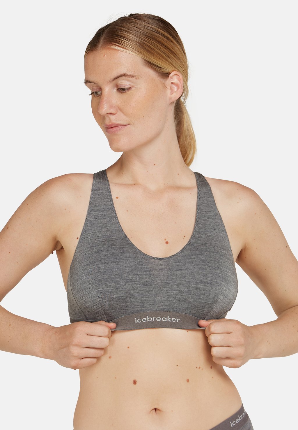 

Спортивный бюстгальтер с легкой поддержкой WOMEN COOL LITE RACERBACK BRA icebreaker, серый
