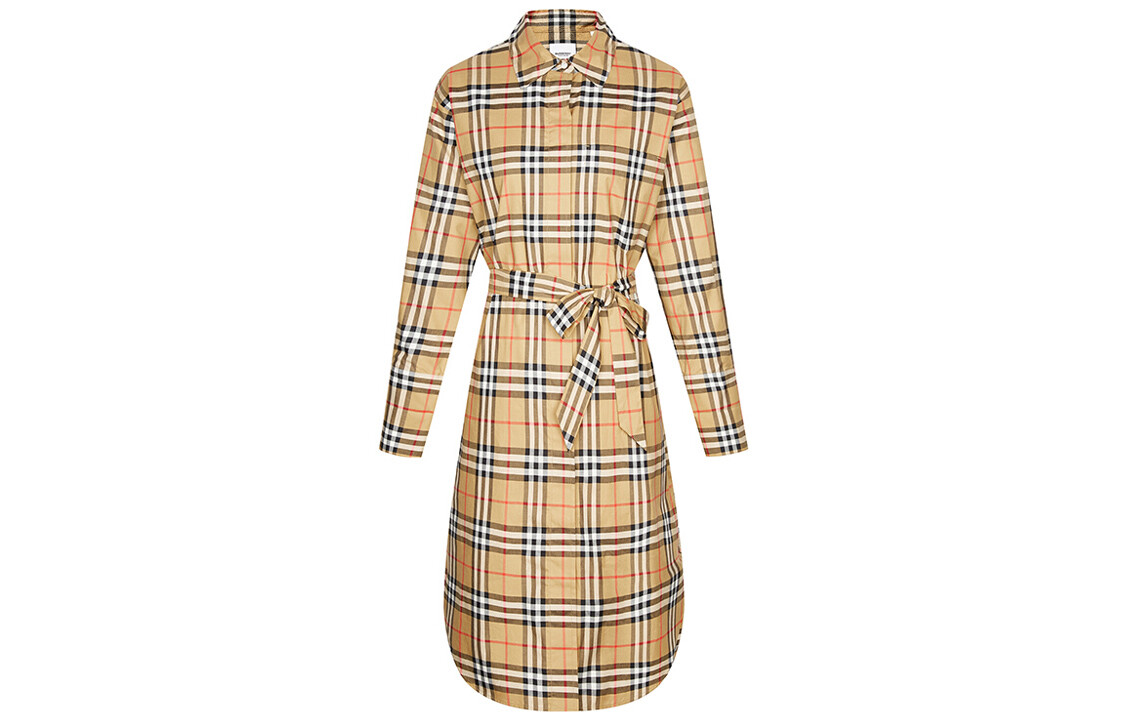 

Платье Burberry с длинными рукавами, коричневый