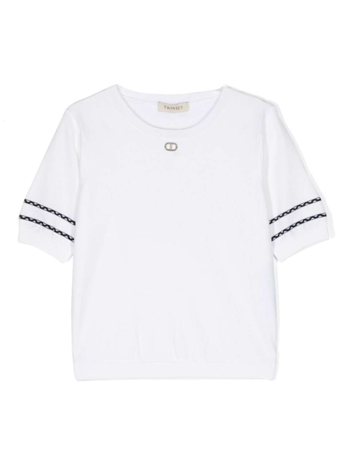 

TWINSET Kids джемпер с короткими рукавами и логотипом, серый