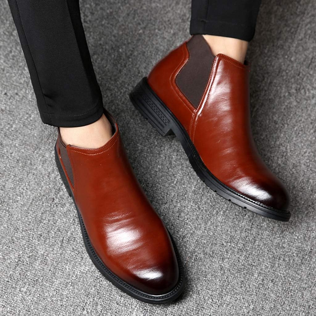 Мужские ботинки Челси, зимние высокие деловые кожаные туфли для работы и прогулок на улице, черные B- 40/UK 7/US 7.5 Grvpm — фото 2