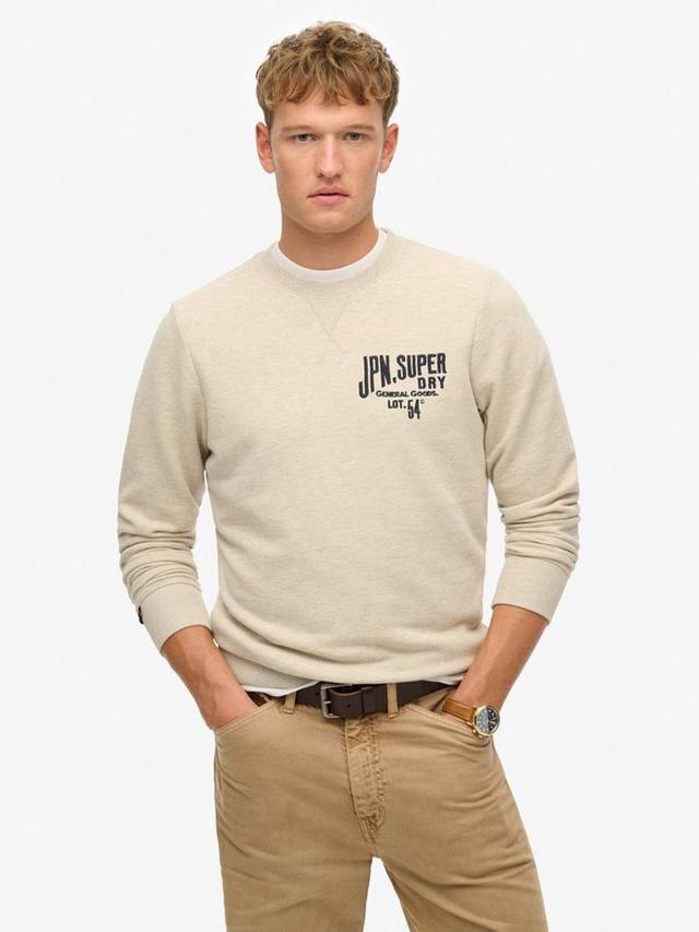 

Рабочий свитер с аппликацией Superdry, Pelican Beige Marl