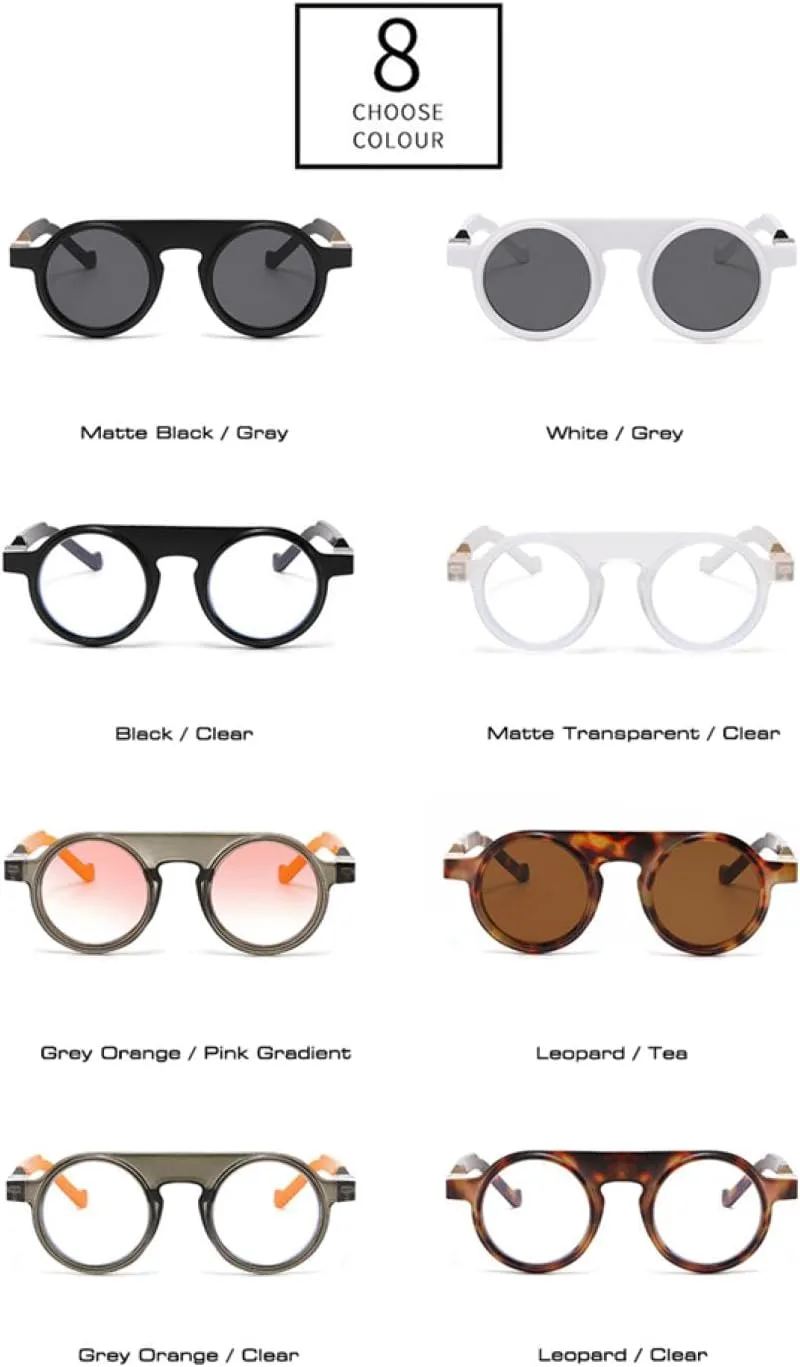 

Ретро круглые женские солнцезащитные очки в стиле панк, модные прозрачные градиентные очки, солнцезащитные очки UV400 для мужчин SZVVBKK, Matte Black Gray