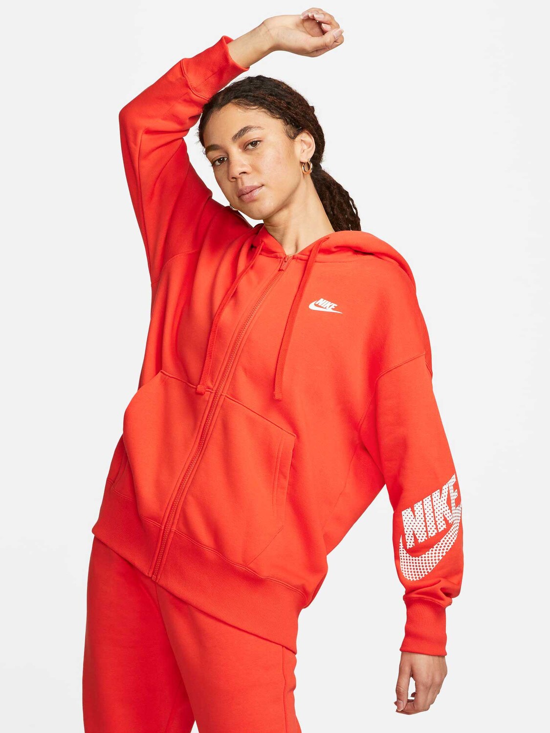 

Толстовка Nike W NSW FLC FZ HOODIE DNC, красный