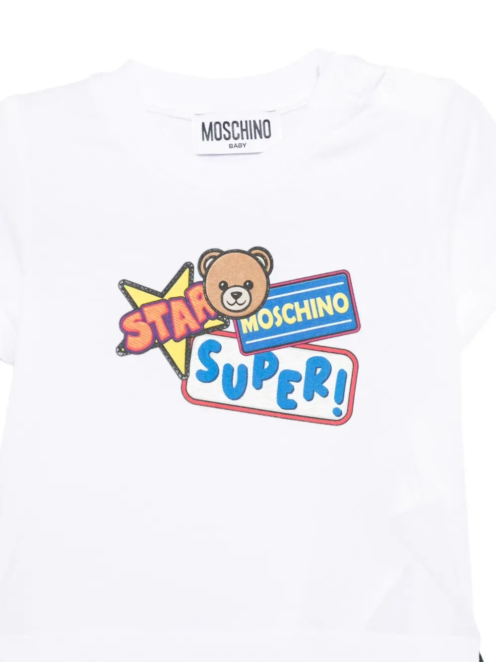 Комплект из топа и шорт с принтом Moschino Kids, белый — фото 3