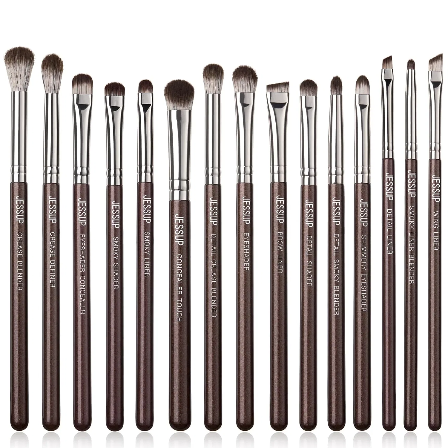Набор кистей для макияжа из 15 предметов «T499» от Jessup Jessup, G-Shimmer Brown