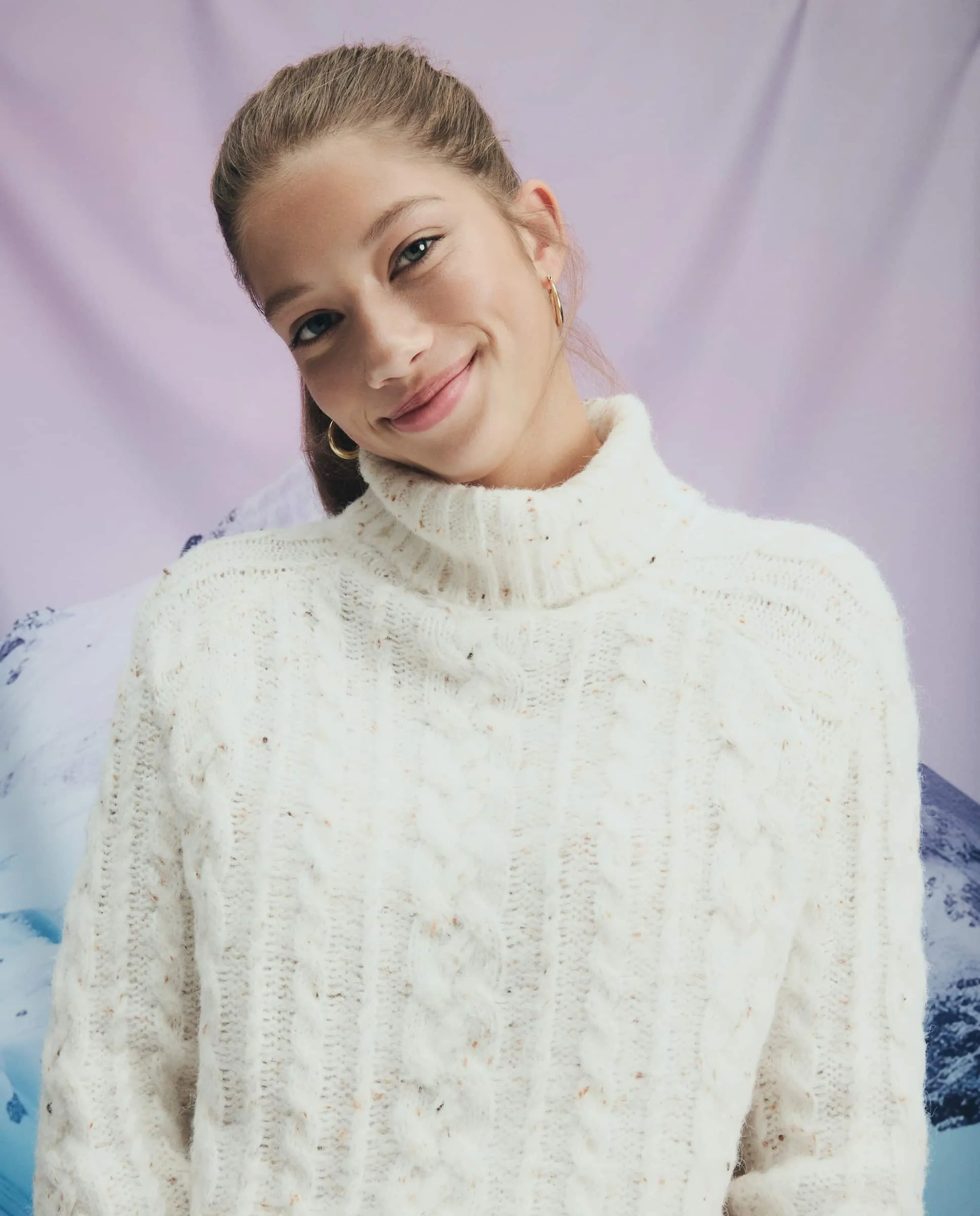 

Женский свитер с высоким воротником Green Coast, экрю