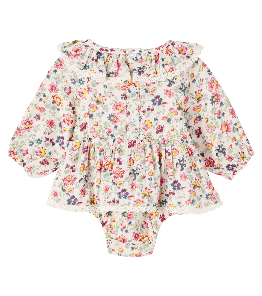 Платье из хлопка с цветочным принтом Baby India Louise Misha, Cream Wild Flowers — фото 2