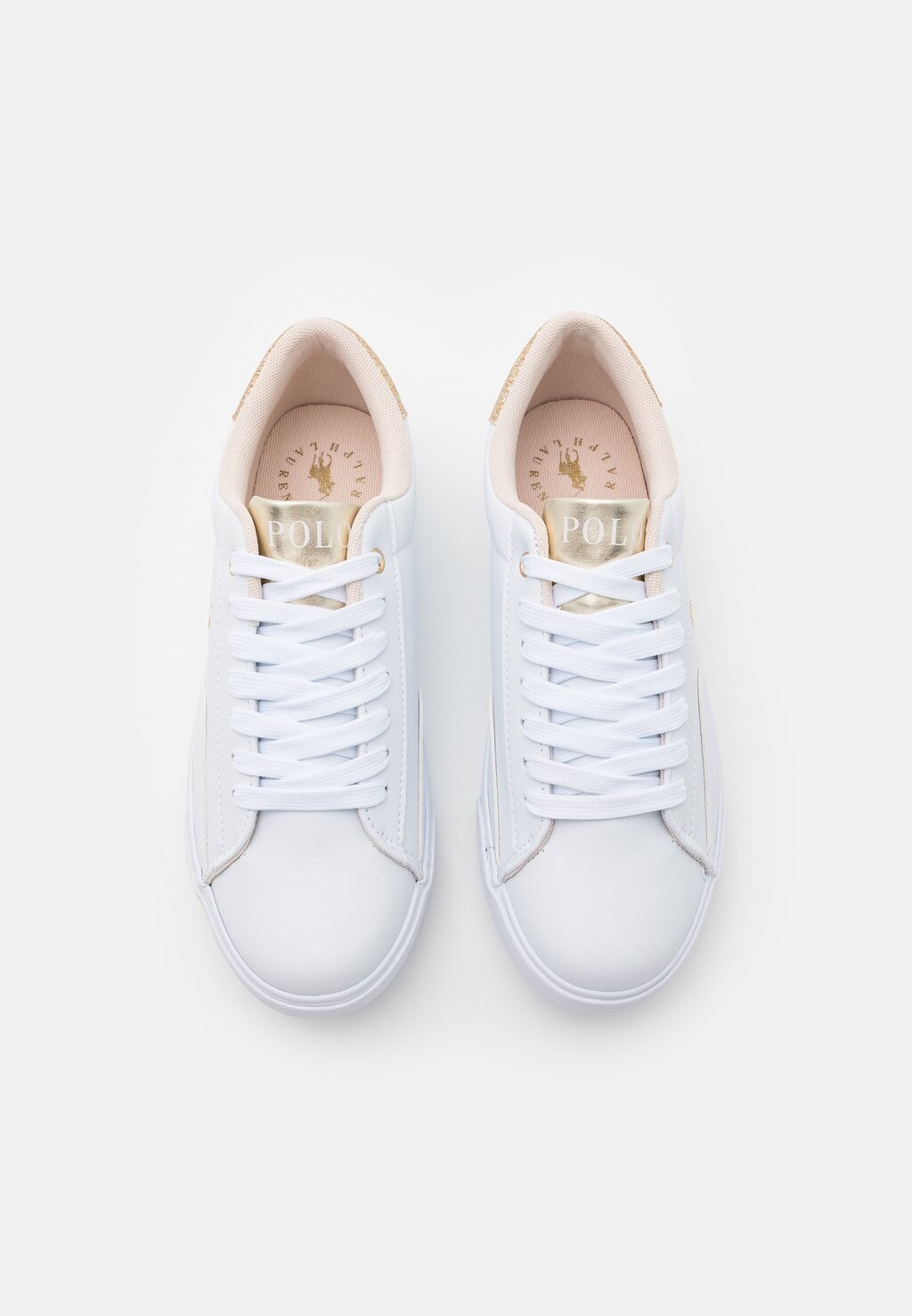 Кроссовки низкие THERON Polo Ralph Lauren, цвет white/gold metallic/glitter gold — фото 4