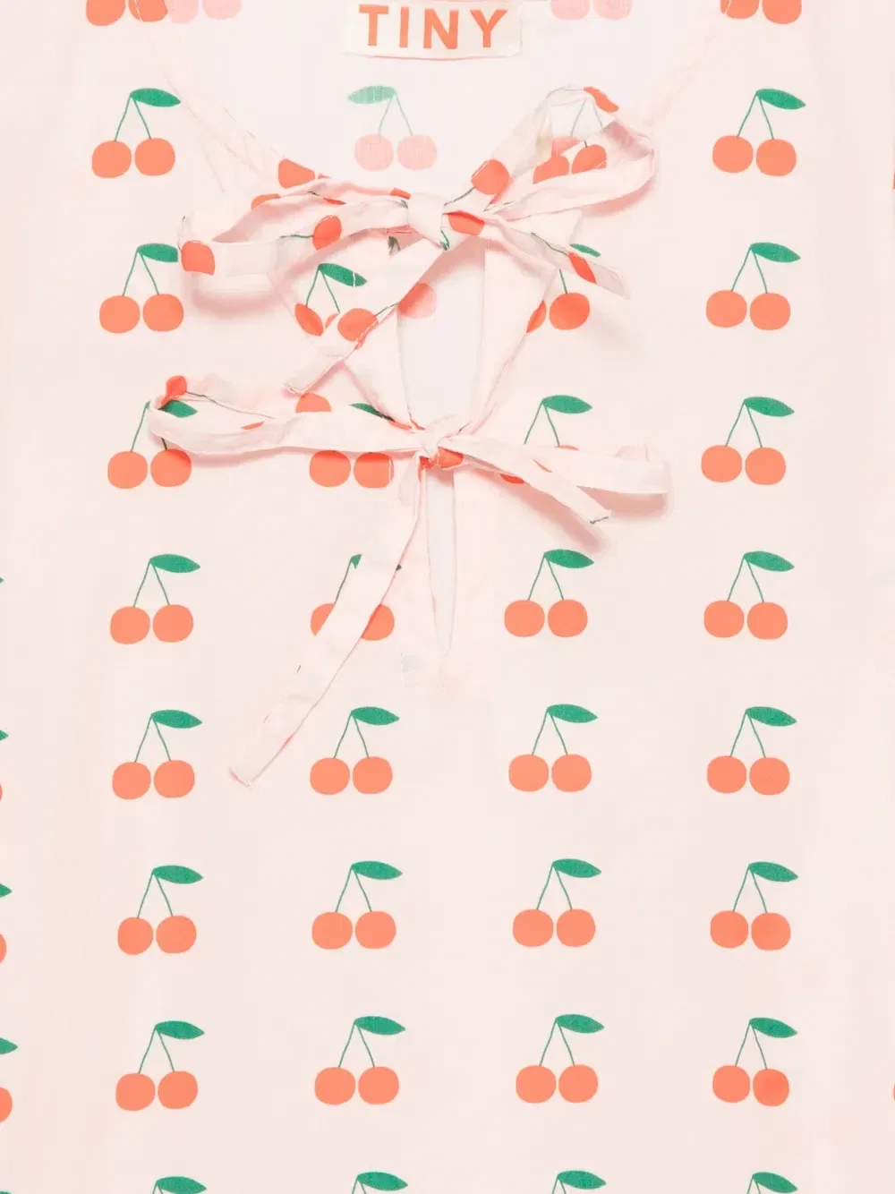 Платье на шнуровке с вишневым принтом Tiny Cottons, розовый — фото 3