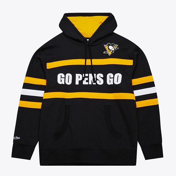 

Мужская черная толстовка с капюшоном Pittsburgh Penguins с лозунгом главного тренера Mitchell & Ness, Черный, Мужская черная толстовка с капюшоном Pittsburgh Penguins с лозунгом главного тренера Mitchell & Ness