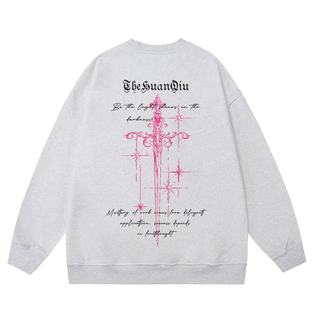 

Свитшот Unisex Crew Neck Moderate Heavyweight HUANQIU, белый heather серый