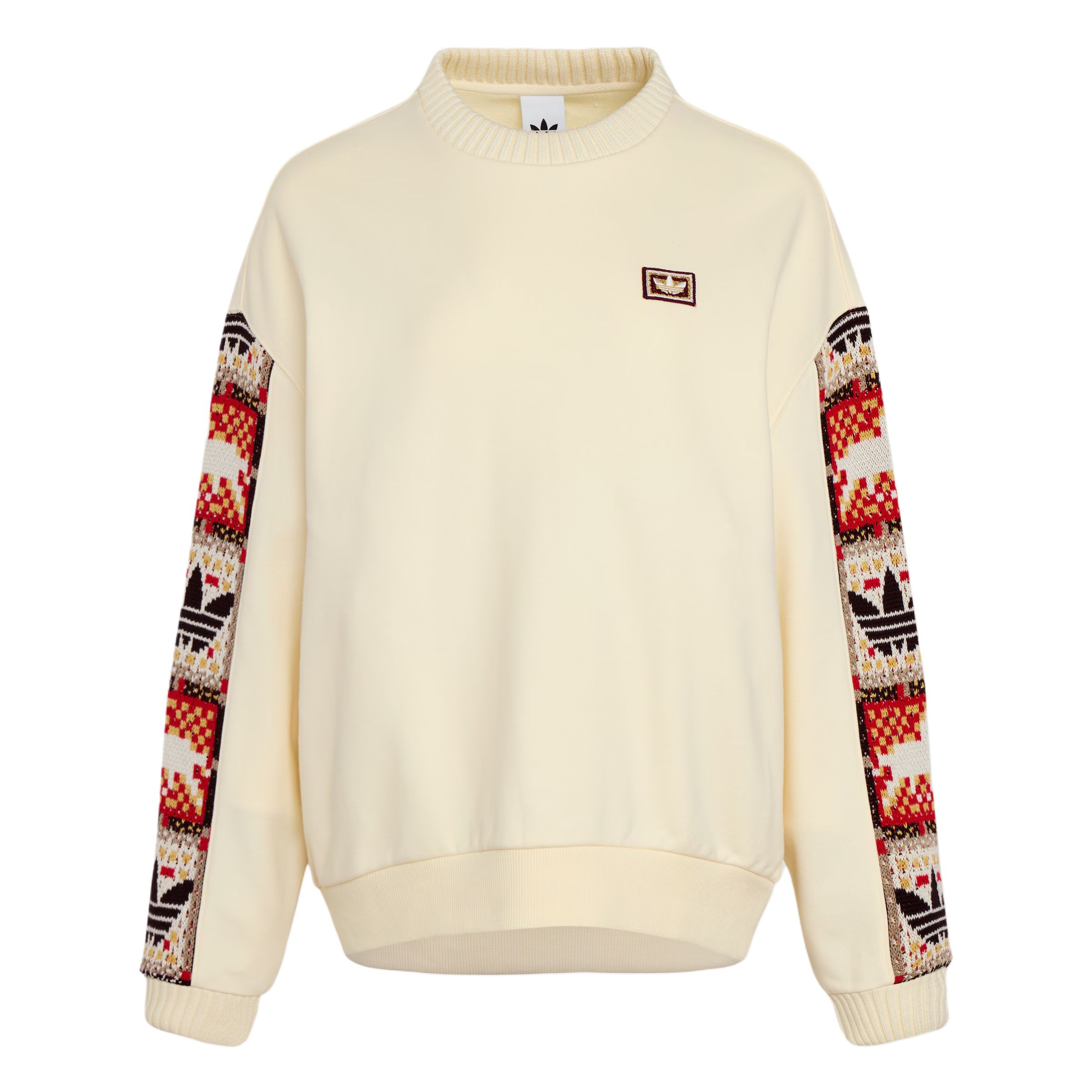 

FW25 CRAFTED CREWNECK Свитшот женский Adidas Originals, айвори/красный/желтый/темно коричневый