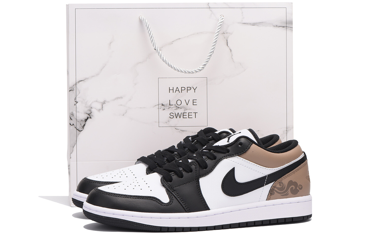 

Кроссовки Air Jordan 1 Vintage Basketball Shoes Men Low-top Black/Brown, коричневый