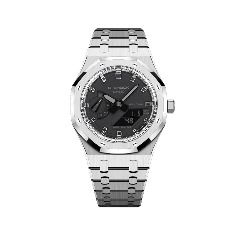 

Унисекс часы CASIO с жидкокристаллическим/аналоговым двойным дисплеем 44,5 мм черные