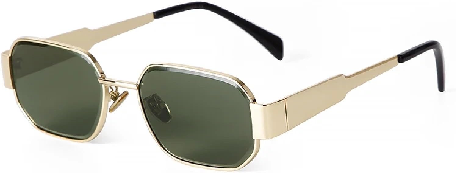 

Ретро золотистые металлические панк-солнцезащитные очки для женщин и мужчин, классические солнцезащитные очки с зелеными линзами, защита от УФ-излучения UV400 SZVVBKK, 4