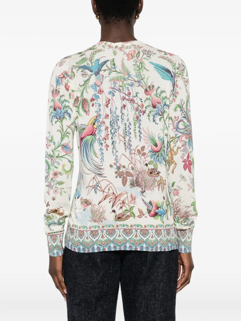 Кардиган с цветочным узором Etro, нейтральный — фото 4