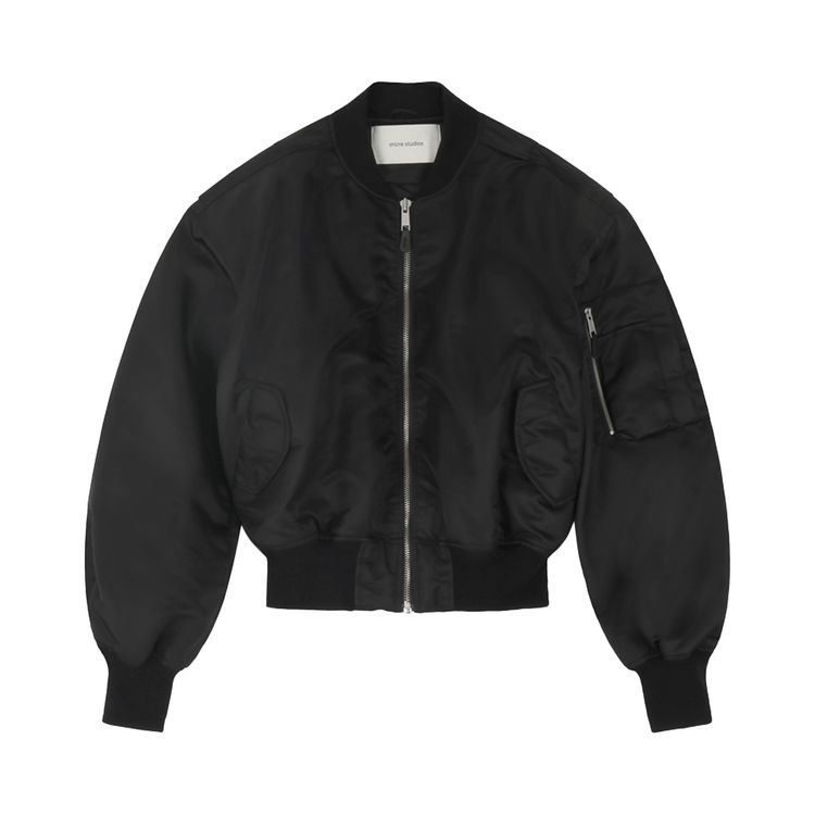 

Куртка Entire Studios Cropped Broad Bomber Jacket 'Oil', черный